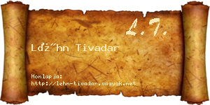 Léhn Tivadar névjegykártya